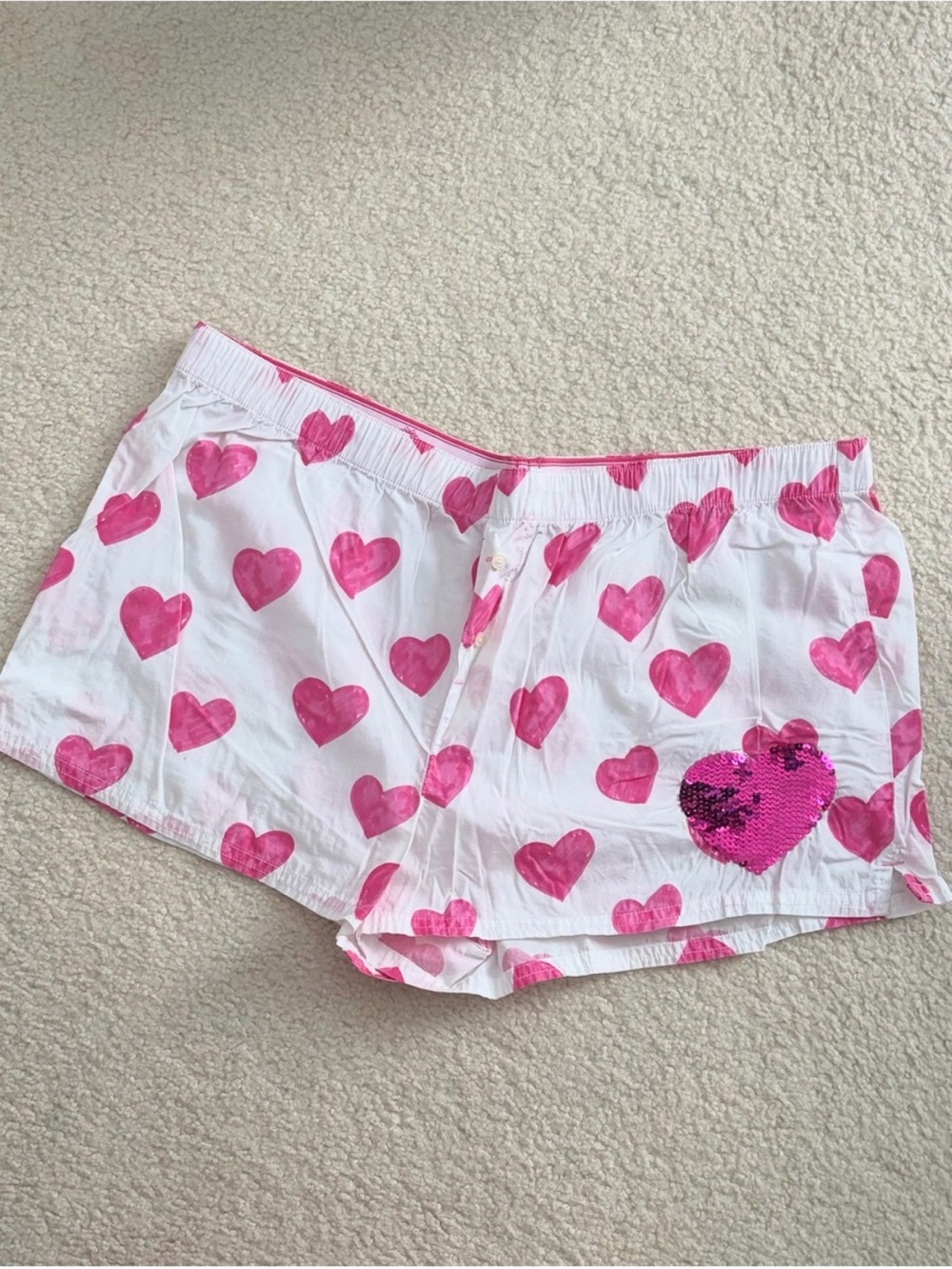 Vs pink Pink Heart Print Women's Lounge Shorts size small 🔥🔥🔥